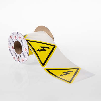 Наклейка треугольная NPP-100/1-ZM, знак "Молния" 100х100х100мм (уп. 100 шт.) арт.117310017