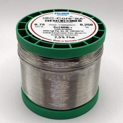 Припой Sn99,3CuNiGe RA:2,5% 0,75мм 250г